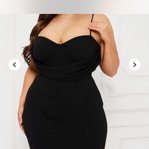 Fashion Nova Exclusive Invite Maxi Dress W Split  - Black 2X